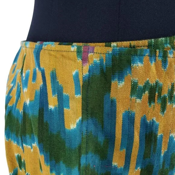 COPY - Ulla Johnson Navi Byzantine Midi Wrap Skirt Blue Yellow Green Fall Ikat … - Picture 9 of 14